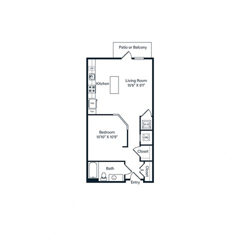 S1-2 studio floorplan layout Berkshire Ballantyne